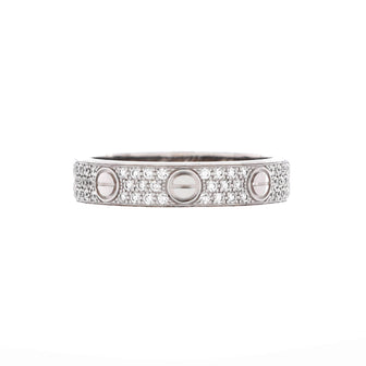 Cartier Love Wedding Band Pave Diamonds Ring 18K White Gold and Diamonds