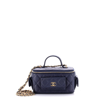 Chanel Quilted Polly Pocket Top Vanity Quilted Caviar East West