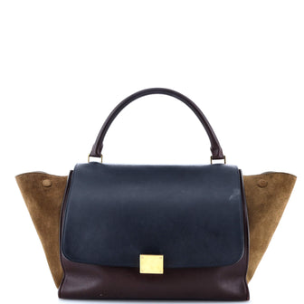 Celine Tricolor Trapeze Bag Suede Medium