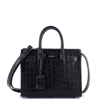 Saint Laurent Sac de Jour NM Bag Crocodile Embossed Leather Nano
