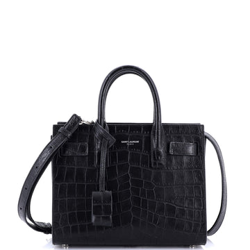 Saint Laurent Sac de Jour NM Bag Crocodile Embossed Leather Nano