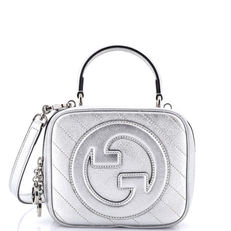 Gucci Blondie NM Top Handle Shoulder Bag Diagonal Quilted Leather