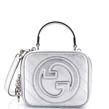 Gucci Blondie NM Top Handle Shoulder Bag Diagonal Quilted Leather