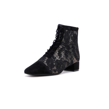 Christian Dior Women's Naughtily-D Ankle Boots Embroidered Mesh with Suede