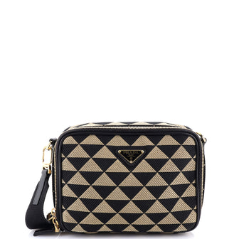 Prada Symbole Zip Around Shoulder Bag Jacquard
