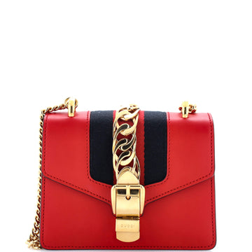 Gucci Sylvie Chain Shoulder Bag Leather Mini