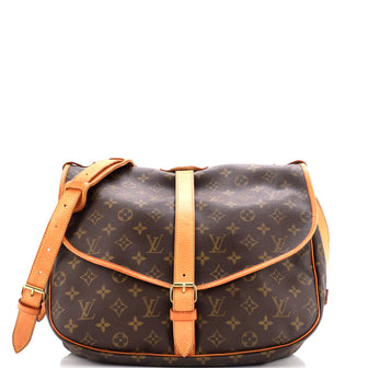 Louis Vuitton Saumur Handbag Monogram Canvas 35