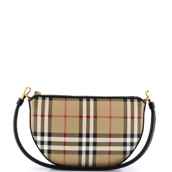 Burberry Olympia Pouch Shoulder Bag Vintage Check Coated Canvas