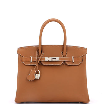 Hermes Birkin Handbag Brown Maurice with Palladium Hardware 30