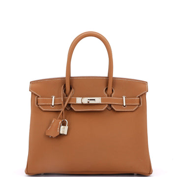 Hermes Birkin Handbag Brown Maurice with Palladium Hardware 30