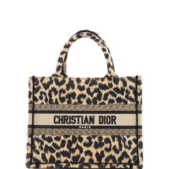 Christian Dior Book Tote Mizza Embroidered Canvas Small