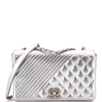 Chanel Coco Boy Flap Bag Quilted Patent Medium