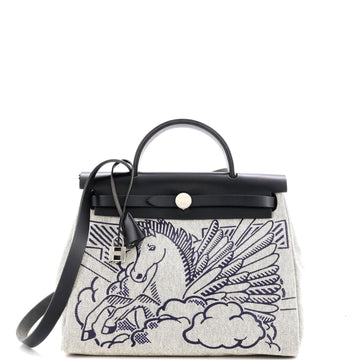 Hermes Herbag Zip Pegase Pop Toile and Leather 31