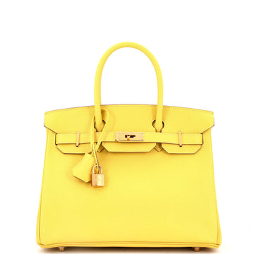 Hermes Birkin Handbag Yellow Epsom with Gold Hardware 30
