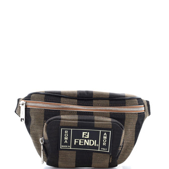 Fendi Front Pocket Waist Bag Pequin Canvas
