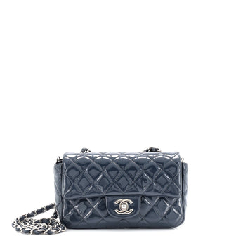 Chanel Classic Single Flap Bag Quilted Patent Mini