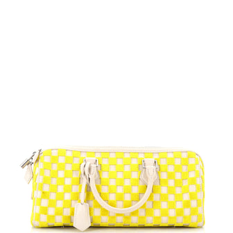 Louis Vuitton Speedy Cube Bag Damier Cubic Leather and Velvet East West