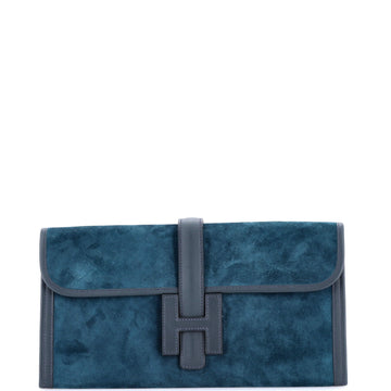 Hermes Jige Elan Clutch Doblis Suede 29