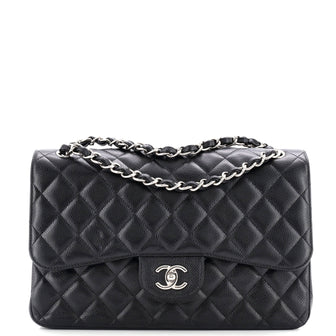 Chanel Classic Double Flap Bag Quilted Caviar Jumbo