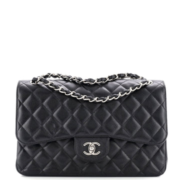 Chanel Classic Double Flap Bag Quilted Caviar Jumbo