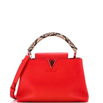 Louis Vuitton Capucines Bag Leather with Python PM