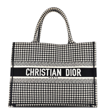 Christian Dior Book Tote Houndstooth Canvas Medium