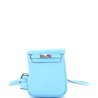 hermes backpack mini Hermes Kelly Jump Backpack Swift Mini Blue 3315851