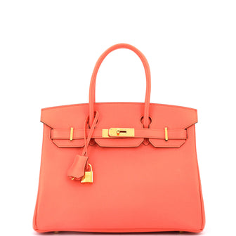 Hermes Birkin Handbag Pink Epsom with Gold Hardware 30