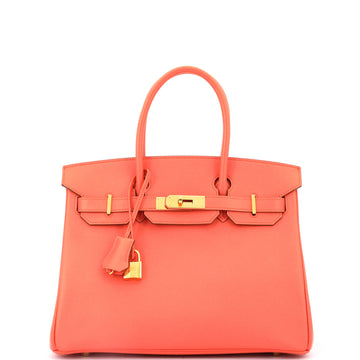 Hermes Birkin Handbag Pink Epsom with Gold Hardware 30