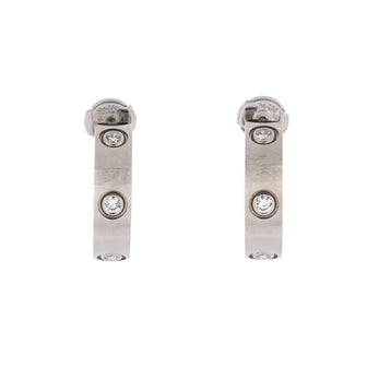 Cartier Love 6 Diamonds Hoop Earrings 18K White Gold with Diamonds 5.5mm