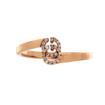 Gucci GG Running Ring 18K Rose Gold with Diamonds 7mm