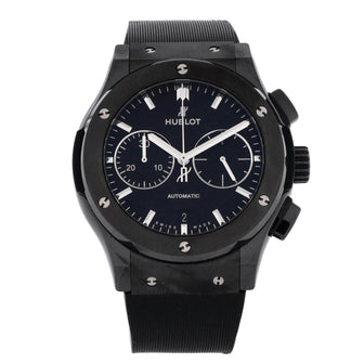 Hublot Classic Fusion Black Magic Chronograph Automatic Watch Ceramic and Rubber 45