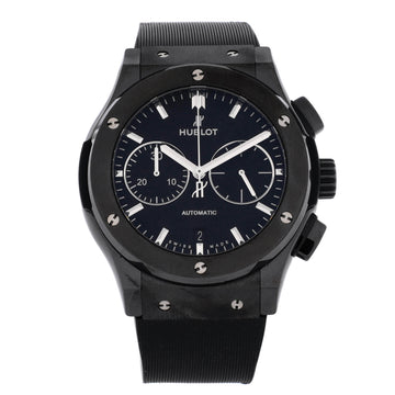 Hublot Classic Fusion Black Magic Chronograph Automatic Watch Ceramic and Rubber 45