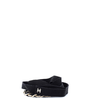 Chanel CC Bow Chain Belt Metal and Grosgrain
