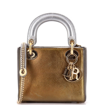 Christian Dior Lady Dior Chain Bag Lizard Mini