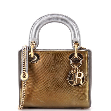 Christian Dior Lady Dior Chain Bag Lizard Mini