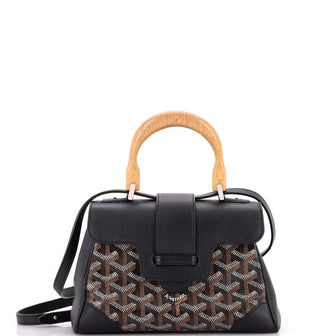 Goyard Saigon Top Handle Bag Coated Canvas with Leather Mini