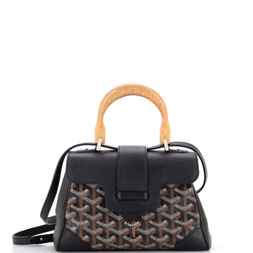 Goyard Saigon Top Handle Bag Coated Canvas with Leather Mini