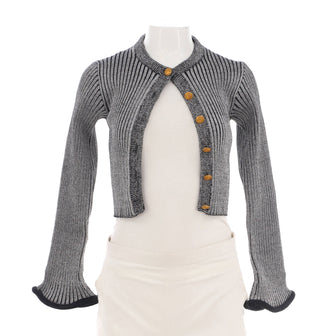 Louis Vuitton Women's Bell Sleeves Button Up Cardigan Viscose and Wool Blend