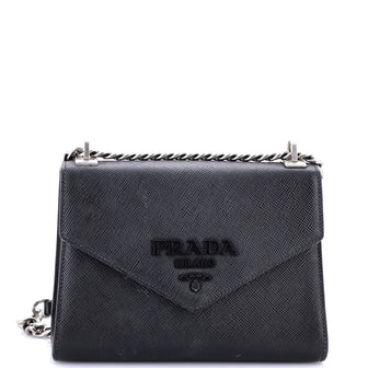 Prada Monochrome Shoulder Bag Saffiano Leather Medium