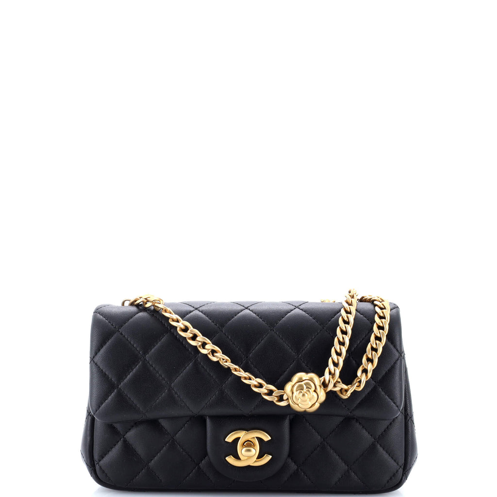 CHANEL チェーンバッグ Chanel Sweet Camellia Adjustable Chain Flap Bag Quilted Lambskin
