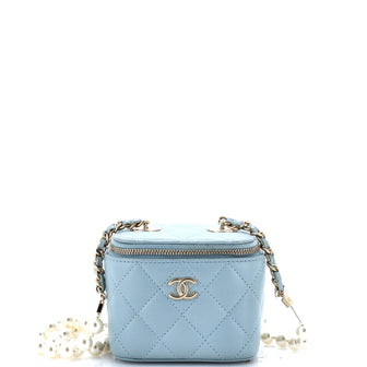 Chanel Vanity Case with Pearl Chain Quilted Lambskin Mini