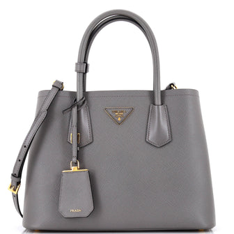 Prada Cuir Double Tote Saffiano Leather Small