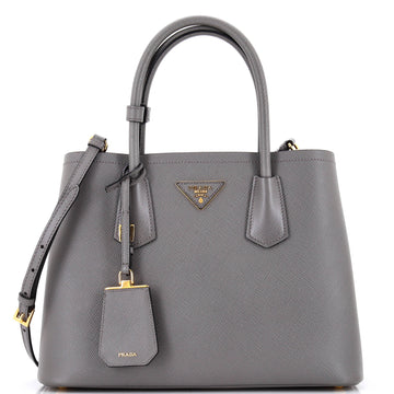 Prada Cuir Double Tote Saffiano Leather Small