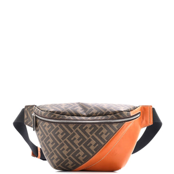 Fendi Zip Belt Bag Zucca Coated Canvas and Leather