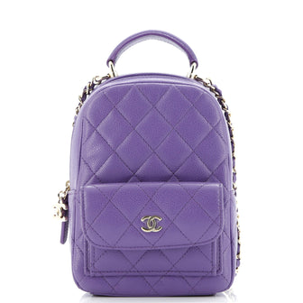 Chanel Classic CC Chain Pocket Backpack Quilted Caviar Mini