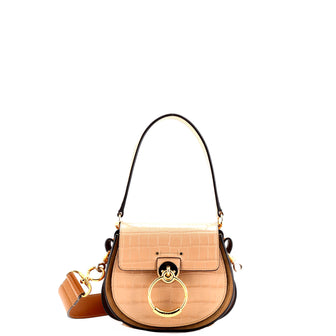 Chloe Tess Bag Crocodile Embossed Leather Small
