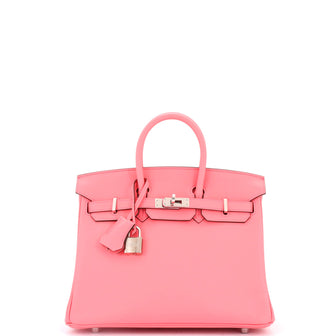 Hermes Birkin Handbag Pink Swift with Palladium Hardware 25