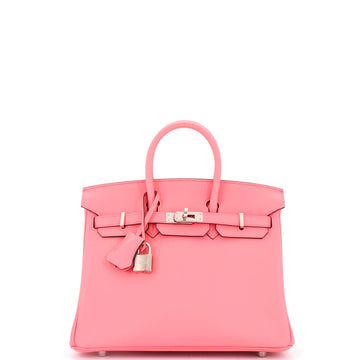 Hermes Birkin Handbag Pink Swift with Palladium Hardware 25