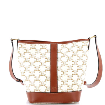Celine Bucket Bag Triomphe Coated Canvas Small